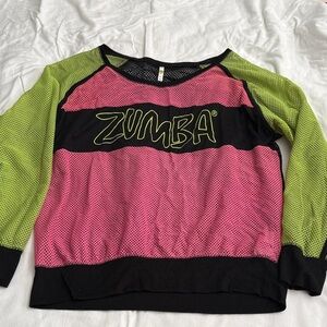 Zumba Fitness Black Mesh Dance Top